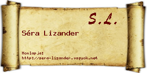 Séra Lizander névjegykártya